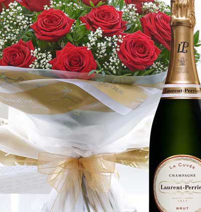 Flowers with Champagne