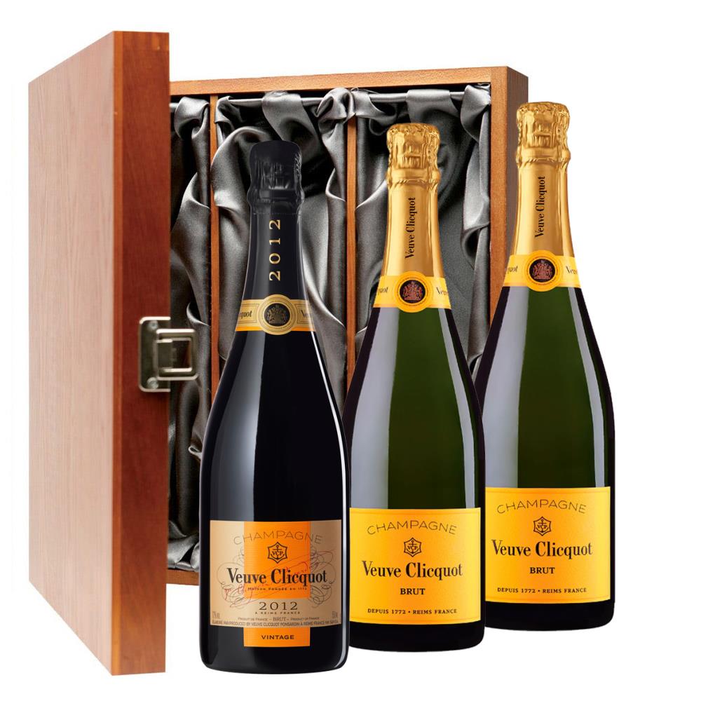 2 x Veuve Brut And 1 x Veuve Vintage Trio Luxury Gift Boxed Champagne