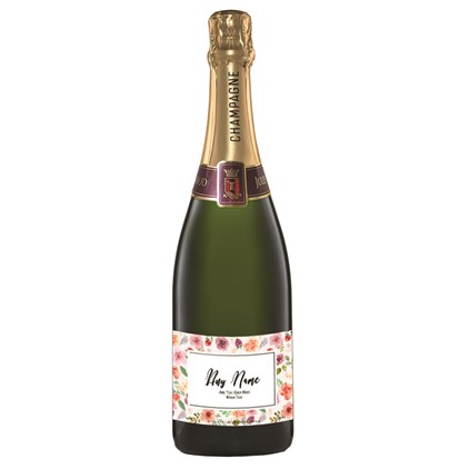 View Personalised Champagne - Art Border Label number 1
