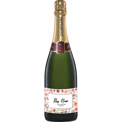 View Personalised Champagne - Art Border Label & Truffles, Wooden Box number 1