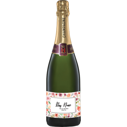View Personalised Champagne - Art Border Label & Truffles, Wooden Box number 1
