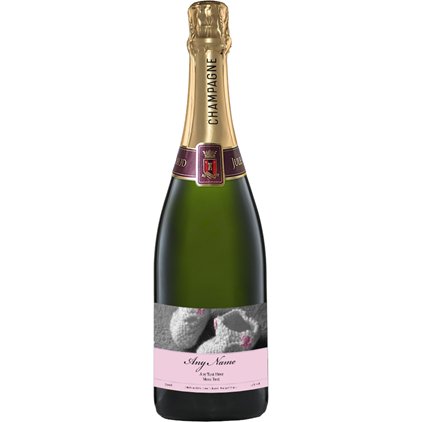 View Personalised Champagne - New Baby Girl Label & Truffles, Wooden Box number 1