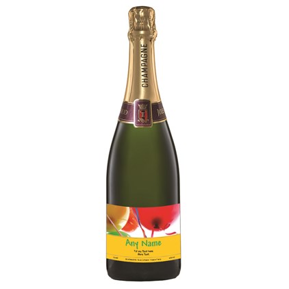 View Personalised Champagne - Birthday Balloons Label number 1