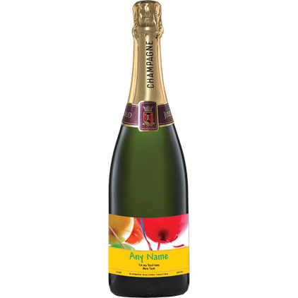 View Personalised Champagne - Birthday Balloons Label & Truffles, Wooden Box number 1
