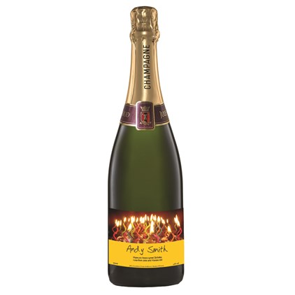 View Personalised Champagne - Candles Label number 1
