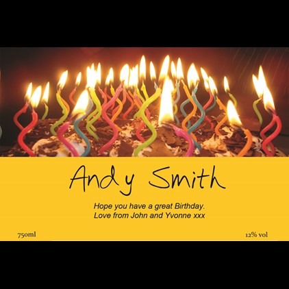 View Personalised Prosecco - Birthday Candles Label And Chocolates Hamper number 1