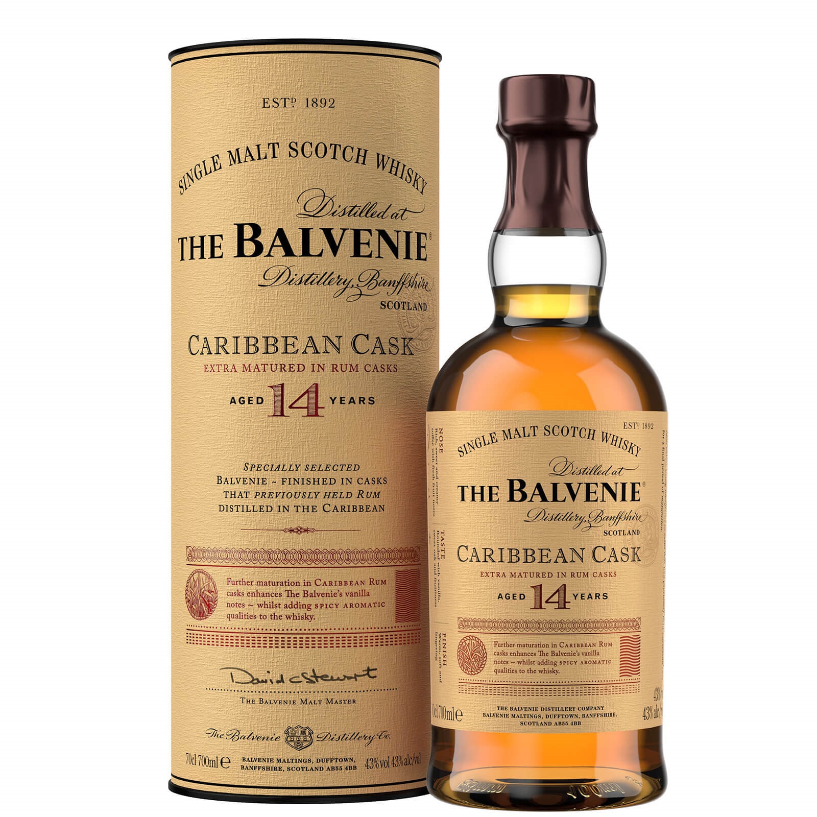 Buy And Send The Balvenie Caribbean Cask 14 Year Old Malt Whisky Gift Online