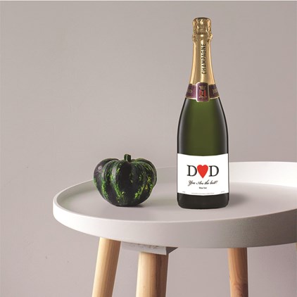 View Personalised Champagne - Heart Dad number 1