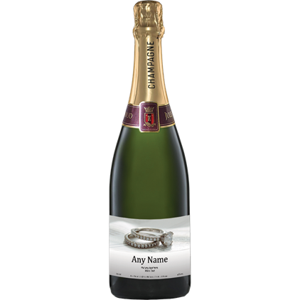 View Personalised Champagne - Engagement Ring Label & Truffles, Wooden Box number 1