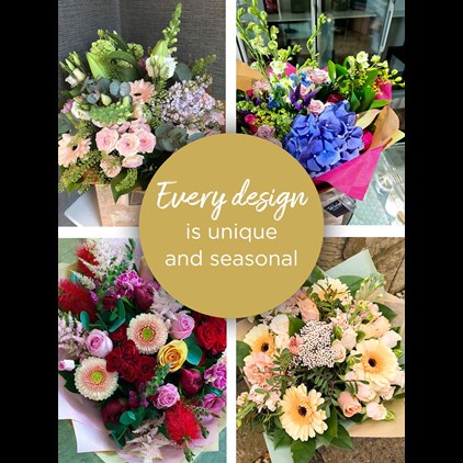 View Large Pastel Hand-tied bouquet made with the finest flowers number 1