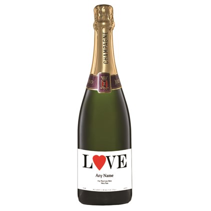 View Personalised Champagne - Love Label number 1