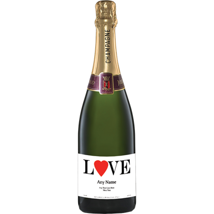 View Personalised Champagne - Love Label & Truffles, Wooden Box number 1