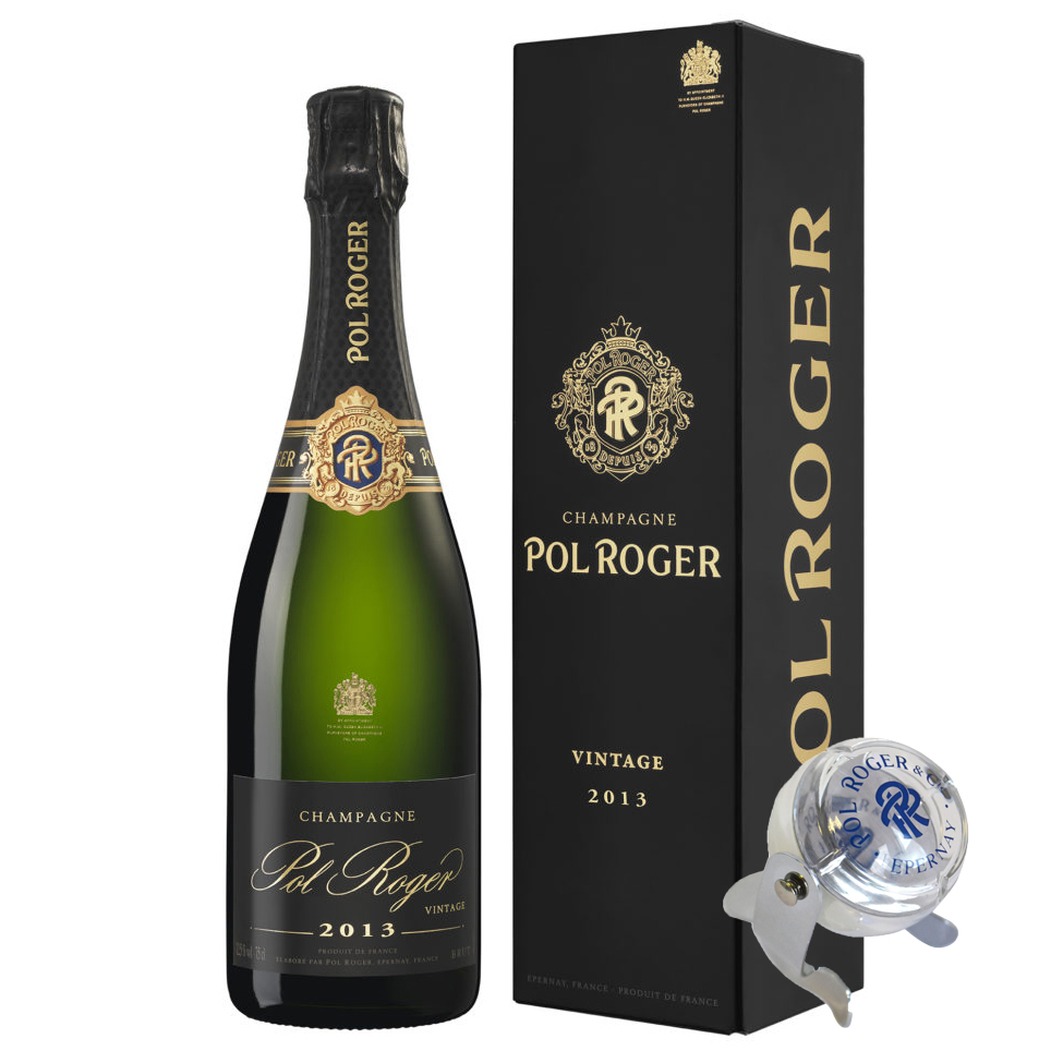 Pol Roger Brut 2013 Vintage Champagne 75cl And Bottle Stopper