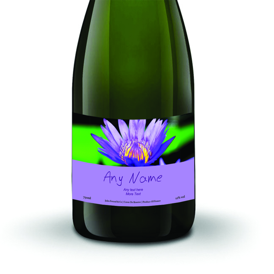 Buy And Send Personalised Champagne - Jules Feraud, Brut- Purple Flower Label Gift Online