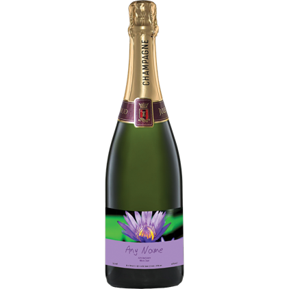 View Personalised Champagne - Purple Flower Label & Truffles, Wooden Box number 1