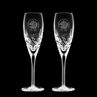 View Royal Scot Crystal - Queen's Platinum Jubilee - 2 Westminster Crystal Champagne Flutes Presentation Boxed number 1