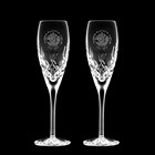 View Royal Scot Crystal - Queen's Platinum Jubilee - 2 Westminster Crystal Champagne Flutes Presentation Boxed number 1