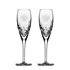 View Royal Scot Crystal - Queen's Platinum Jubilee - 2 Westminster Crystal Champagne Flutes Presentation Boxed number 1
