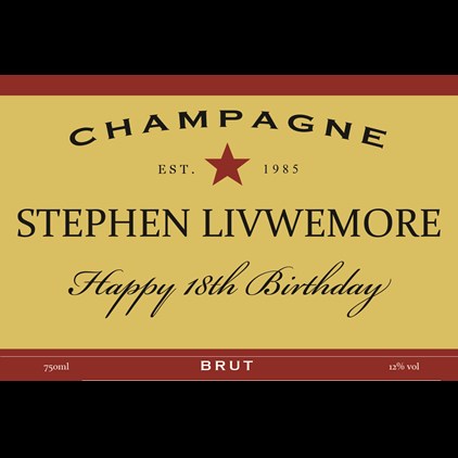 View Personalised Champagne - Red Star Label & Truffles, Wooden Box number 1