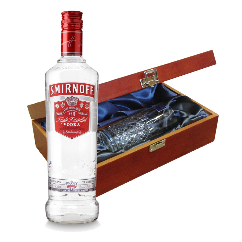 Buy Smirnoff Red Vodka In Luxury Box With Royal Scot Glass