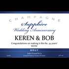 View Personalised Champagne - Sapphire Anniversary Label And Lindt Swiss Chocolates Hamper number 1