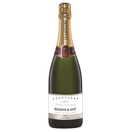 View Personalised Champagne - Silver Anniversary Label number 1