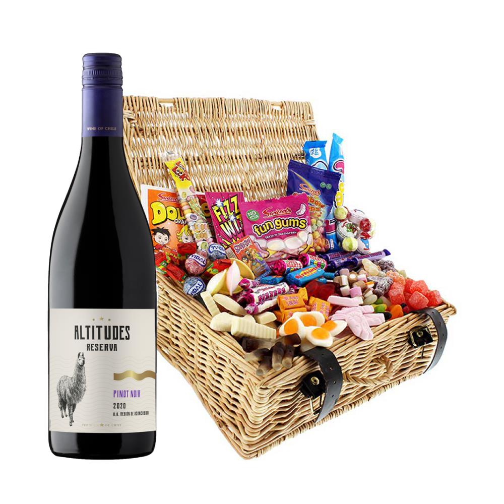 Altitudes Reserva Pinot Noir 75cl Red Wine And Retro Sweet Hamper