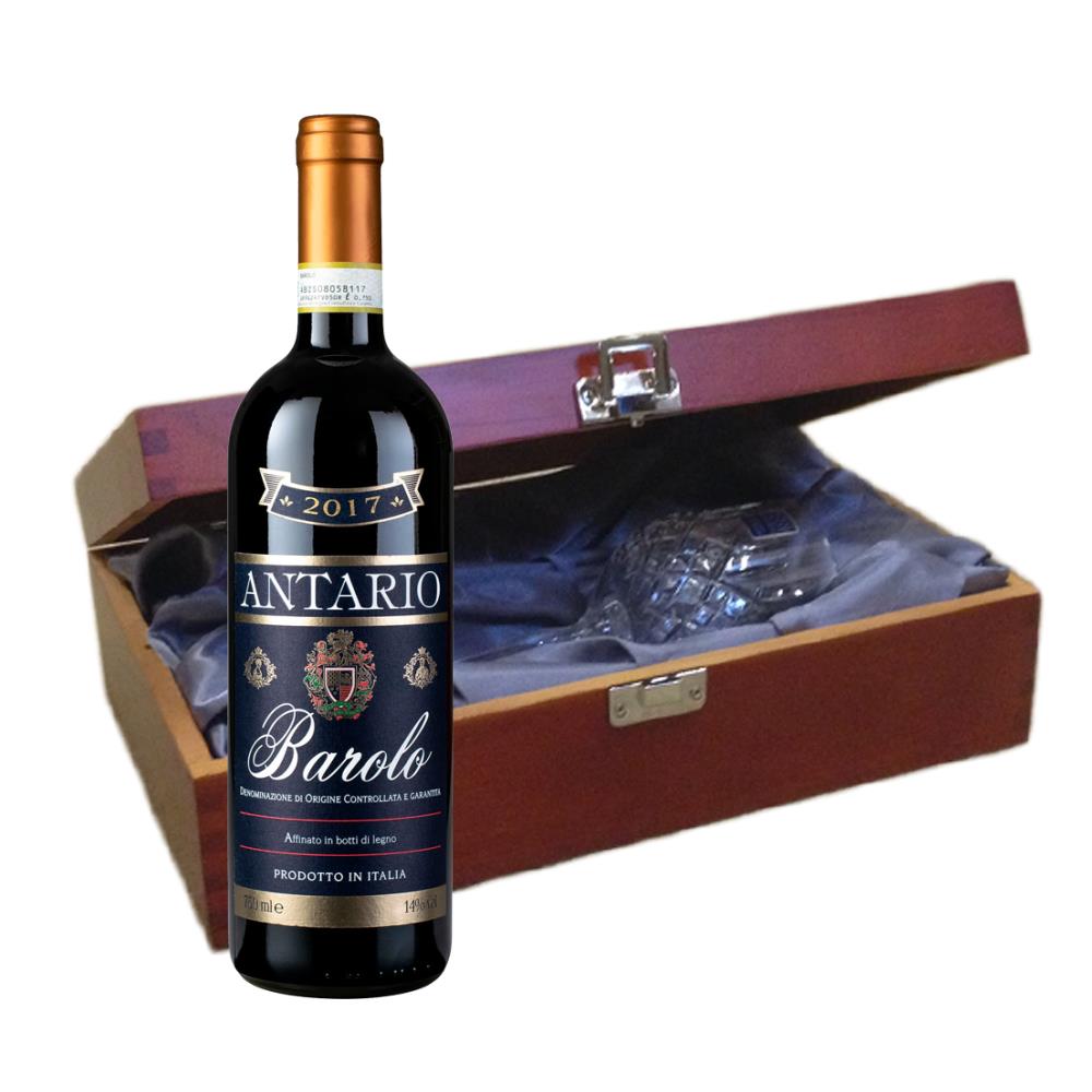 Antario Barolo 75cl In Luxury Box With Royal Scot Wine Glass