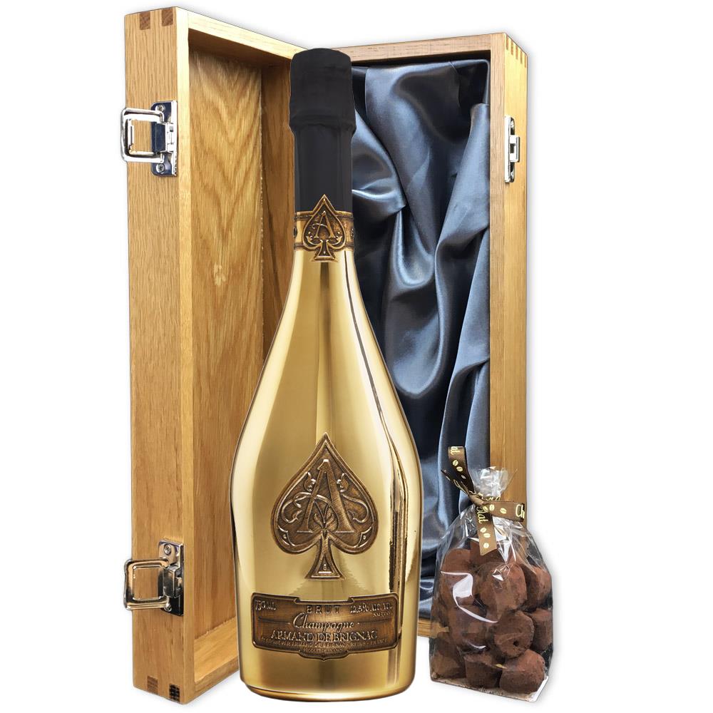 Armand de Brignac Brut Gold 75cl And Chocolates Box in a Luxury box