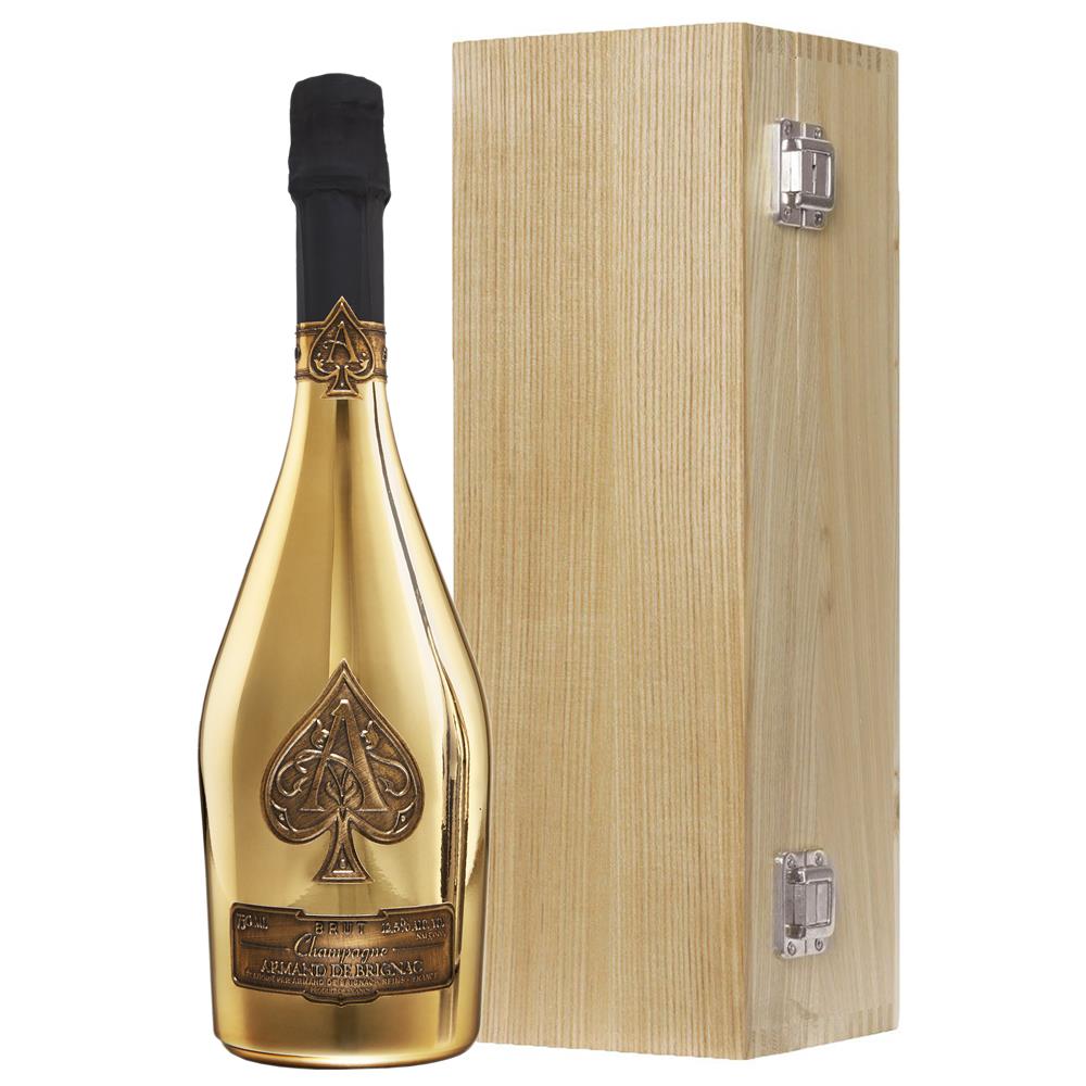 Armand de Brignac Brut Gold 75cl In a Luxury Oak Gift Boxed