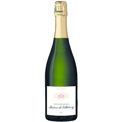 View Baron De Villeboerg Brut Champagne 75cl & Chocolate Praline Hearts, Wooden Box number 1
