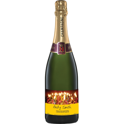 View Personalised Champagne - Candles Label And Chocolates Hamper number 1