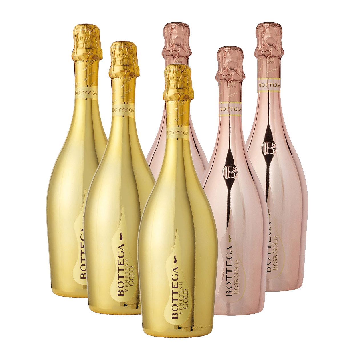 Bottega Gold And Rose Gold Prosecco Case of Six