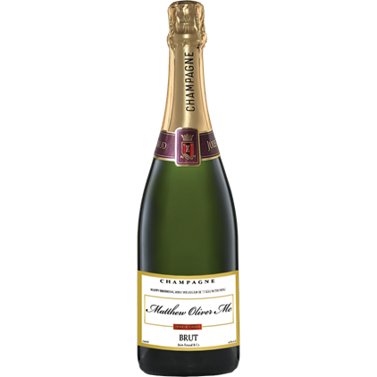 View Personalised Champagne - White Gold Label And Chocolates Hamper number 1