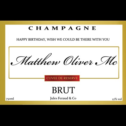 View Personalised Champagne - White Gold Label And Chocolates Hamper number 1