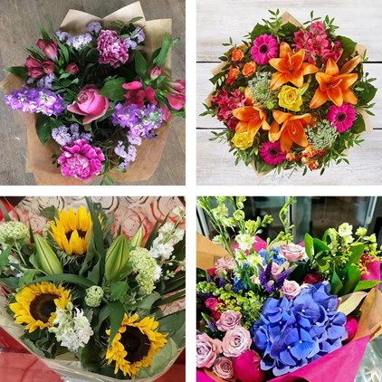 View Bright Hand-tied bouquet made with the finest flowers number 1