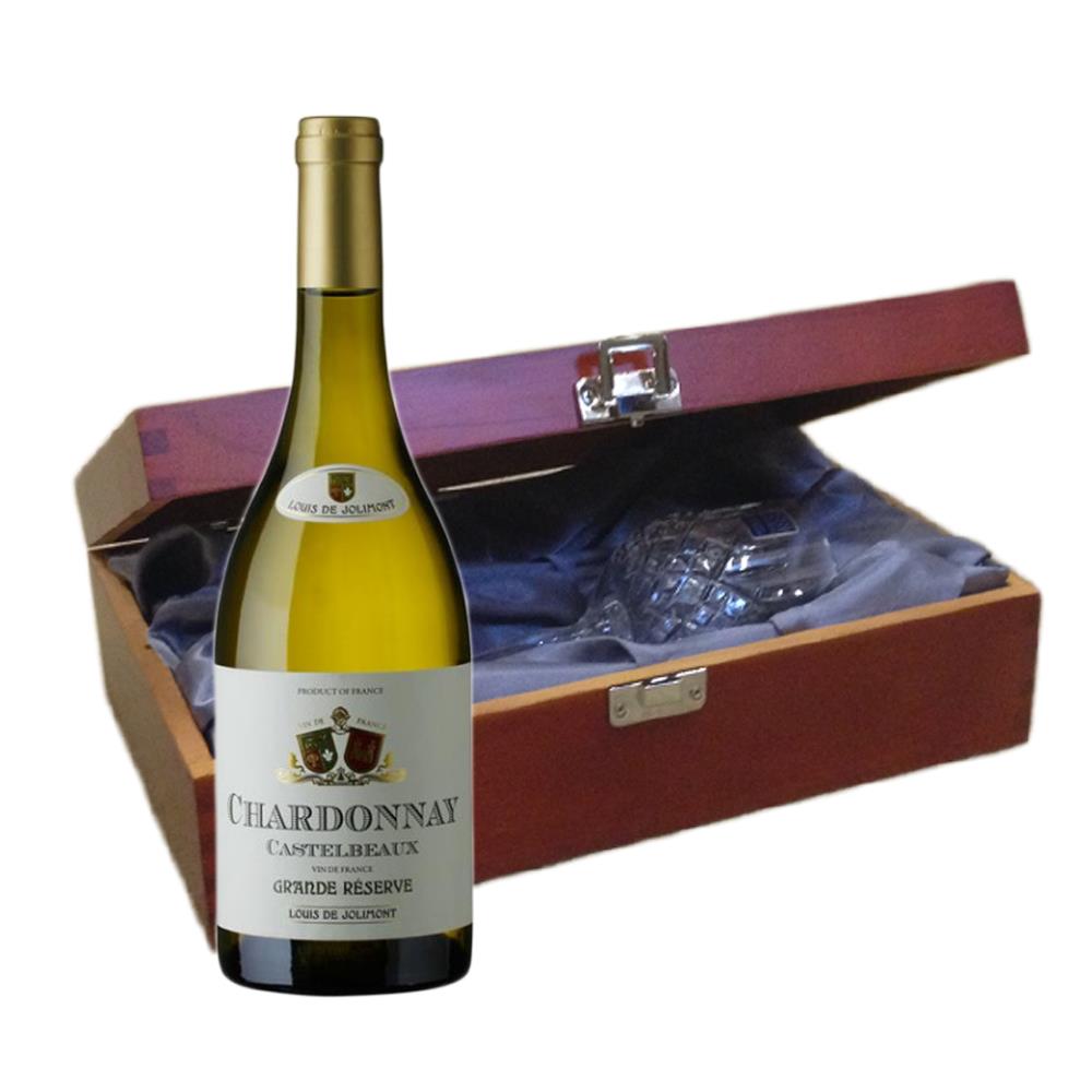 Castelbeaux Chardonnay In Luxury Box With Royal Scot Wine Glass