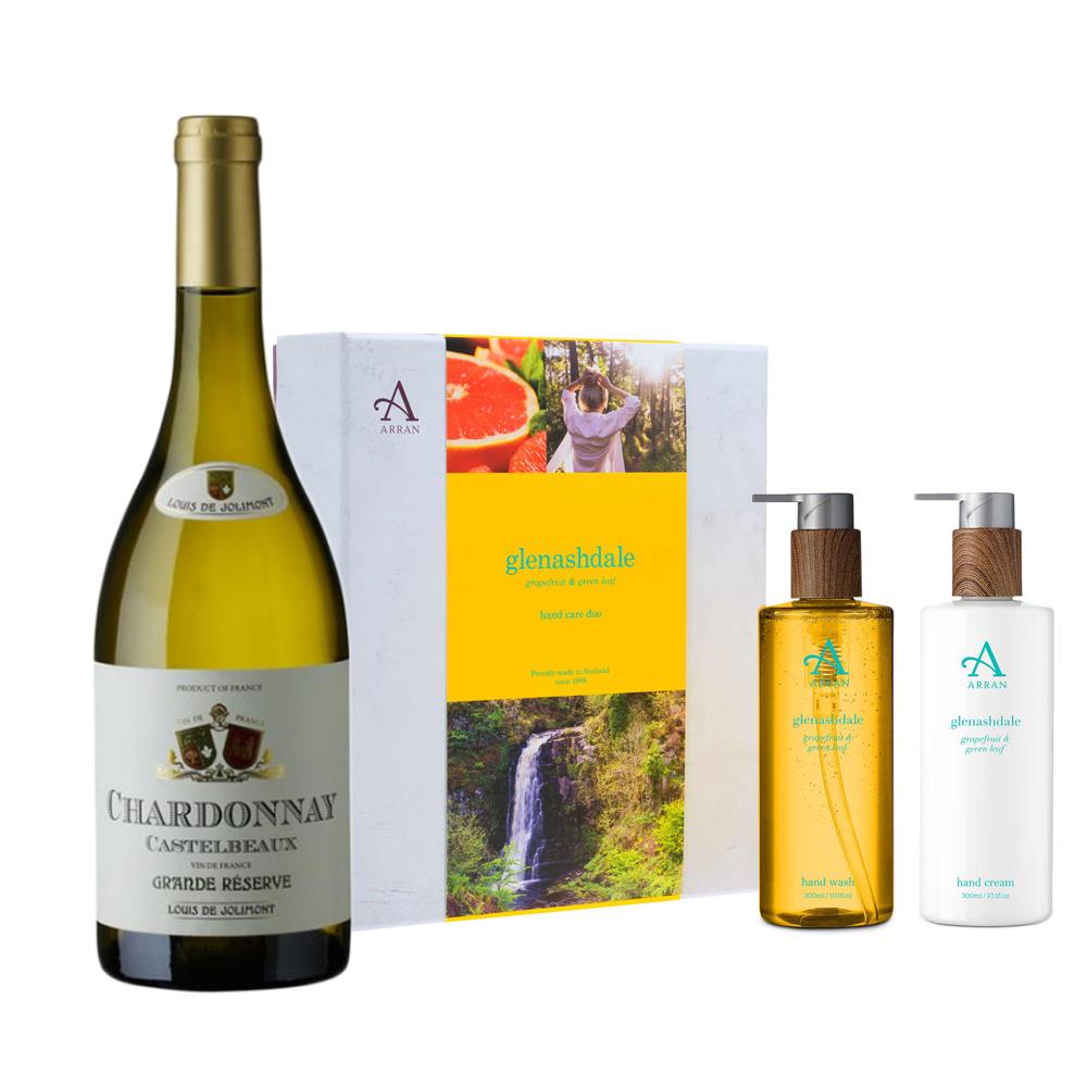Castelbeaux Chardonnay with Arran Glenashdale Hand Care Gift Set