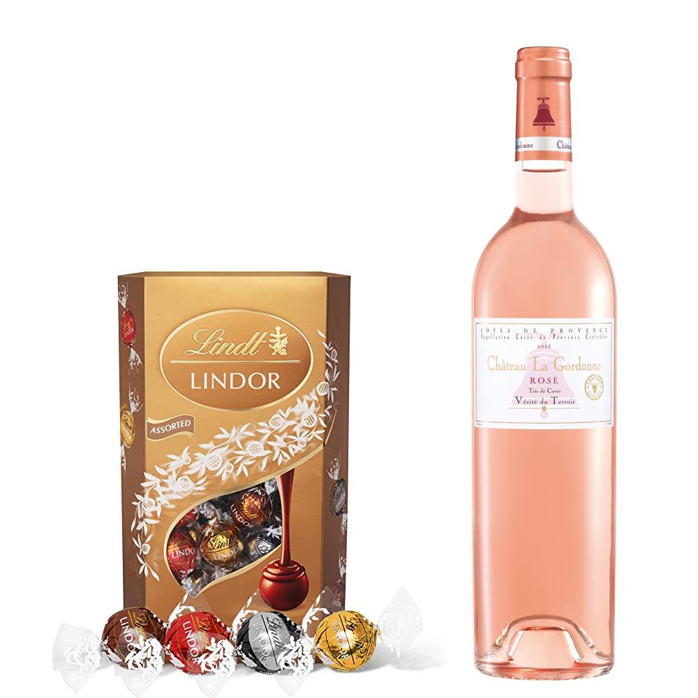 Chateau la Gordonne Verite du Terroir Cotes de Provence Rose Wine With Lindt Lindor Assorted Truffles 200g