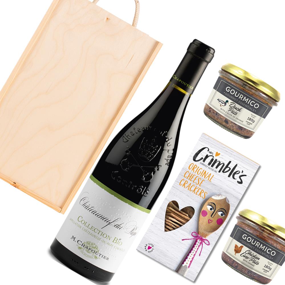 Chateauneuf-du-Pape Collection Bio M.Chapoutier And Pate Gift Box
