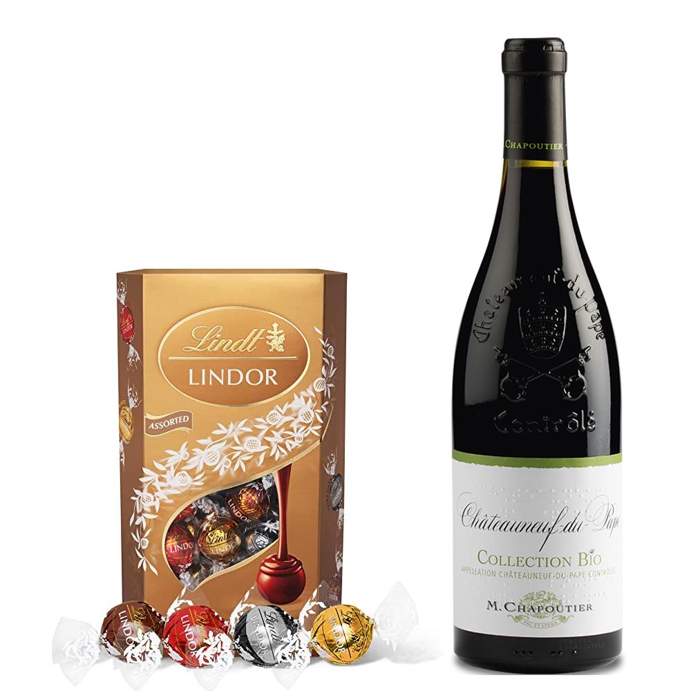 Chateauneuf-du-Pape Collection Bio M.Chapoutier With Lindt Lindor Assorted Truffles 200g