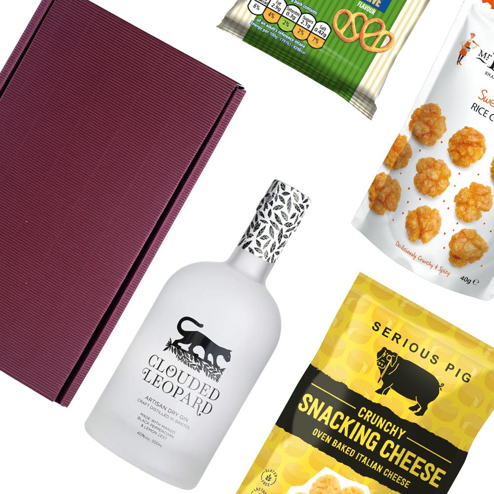 Clouded Leopard Artisan Dry Gin 50cl Nibbles Hamper