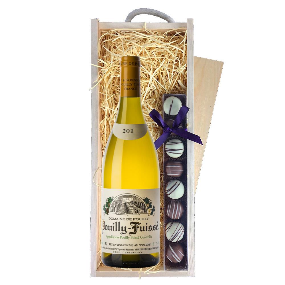 Domaine de Pouilly Pouilly-Fuisse 70cl White Wine & Truffles, Wooden Box
