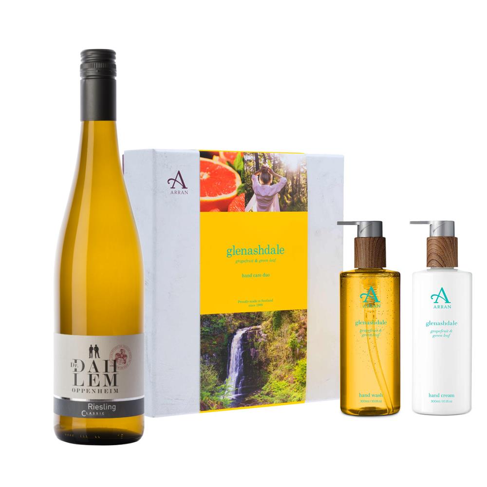 Dr Dahlem Riesling Classic 75cl with Arran Glenashdale Hand Care Gift Set