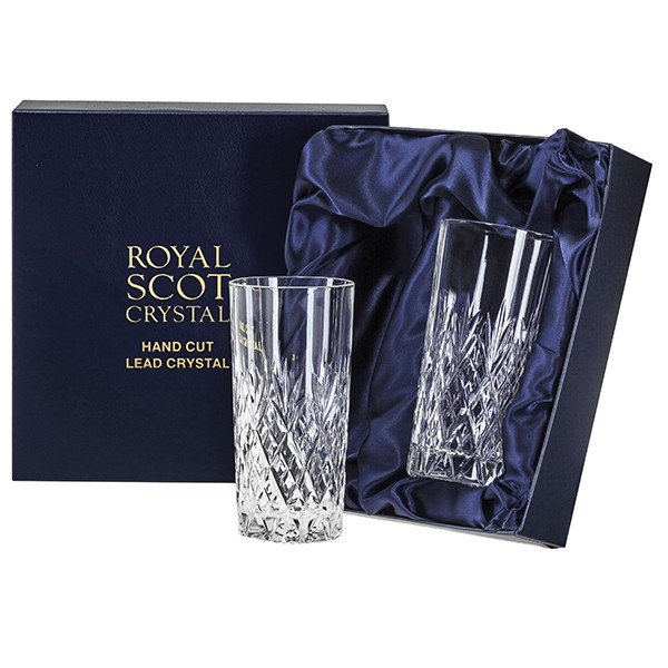 Buy And Send Royal Scot Crystal - Edinburgh 2 Tall Tumblers (Presentation Boxed)