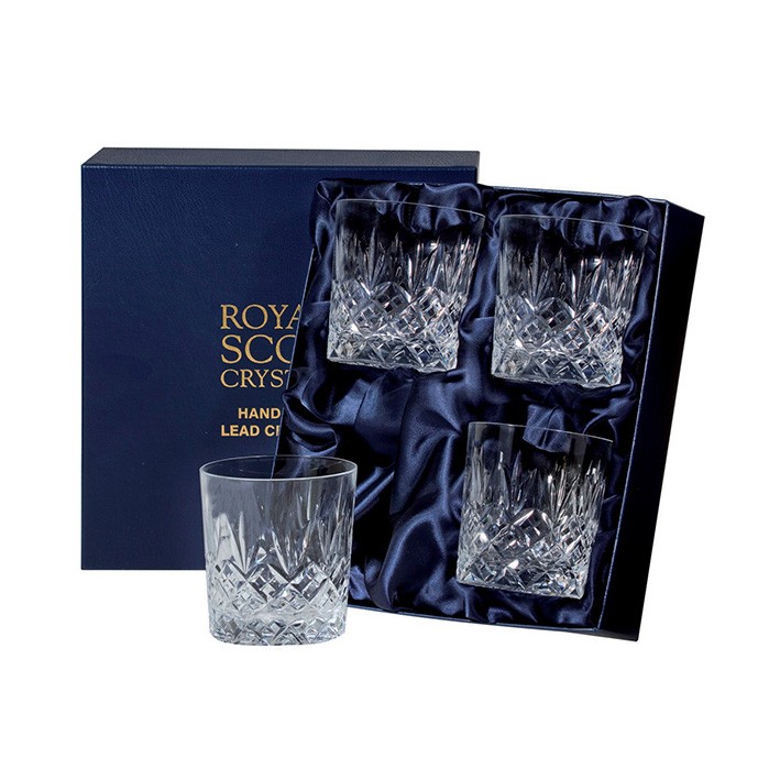 Buy And Send Royal Scot Crystal - Edinburgh - 4 Crystal Whisky Tumblers (Presentation Boxed)