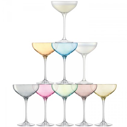 View LSA Champagne Tower of ten Assorted Champagne Saucers number 1