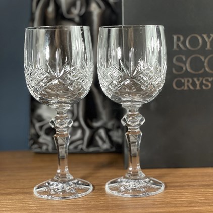 View Glencoe 2 Crystal Large Wine Glasses 180 mm (Presentation Boxed) Royal Scot Crystal number 1