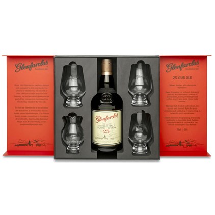 View Glenfarclas 25 Year Old Glasses and Jug Gift Set Whisky 70cl number 1
