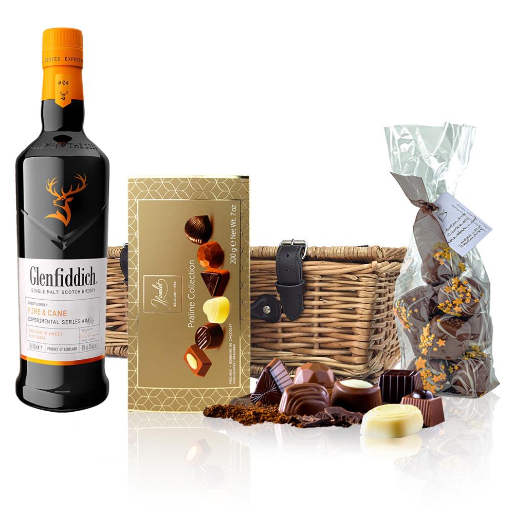 Glenfiddich Fire And Cane 70cl And Chocolates Hamper